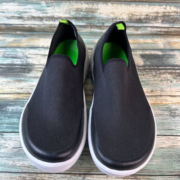 OOFOS Slip On Shoes OOmg eeZee Womens 8.5 Black Fabric Recovery Loafer Comfort - Picture 3 of 10